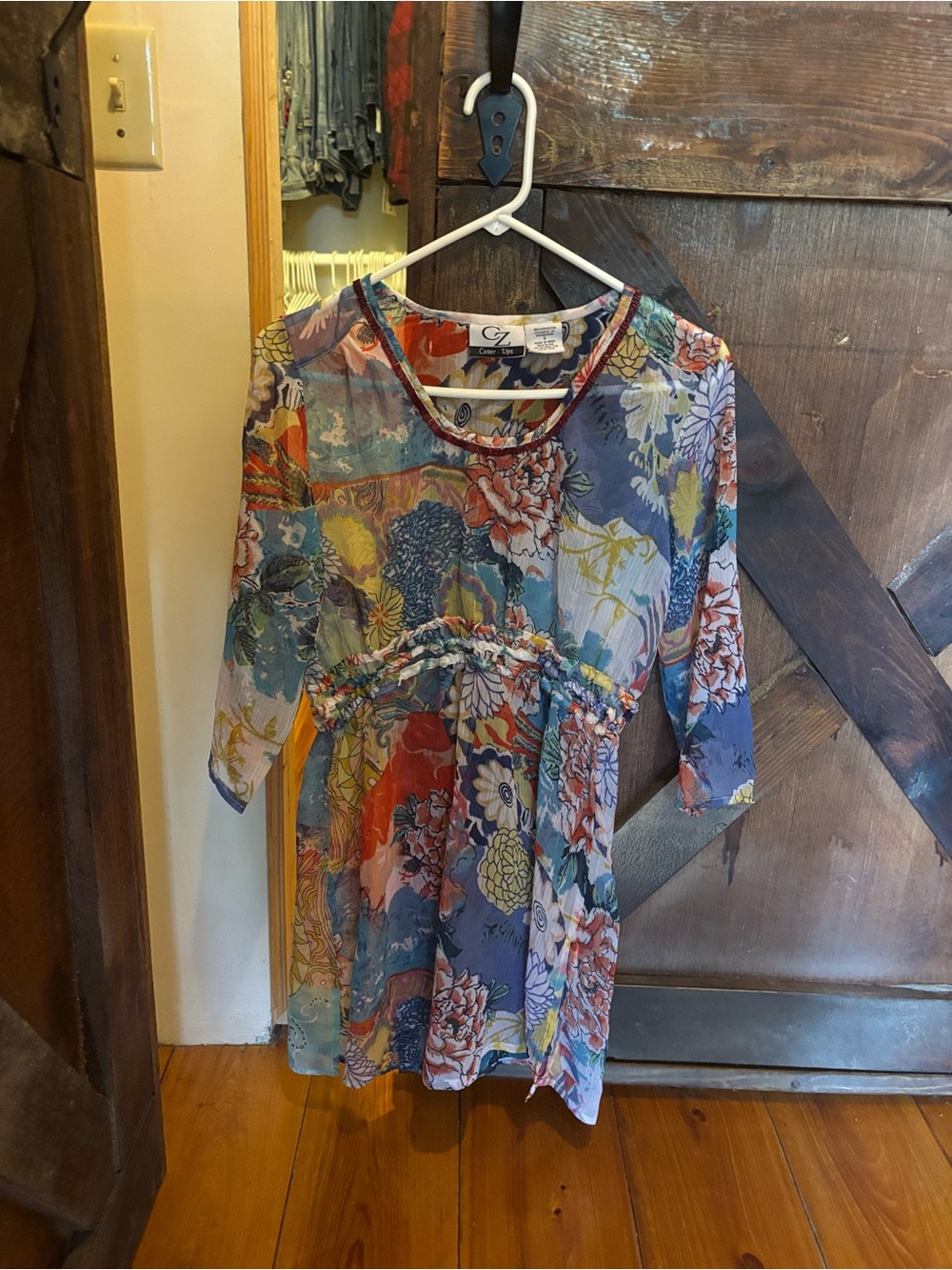 Floral Multicolor Sheer Swim Cover-Up